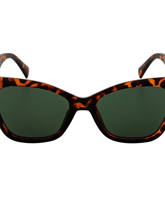 NWT Oversize Mid Century Modern Cat Eye Sunglasses Tortoise Green main image 2